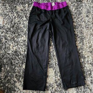 Reebok Women’s PlayDry Performance Lounge Pants | Size Large | Black and Purple